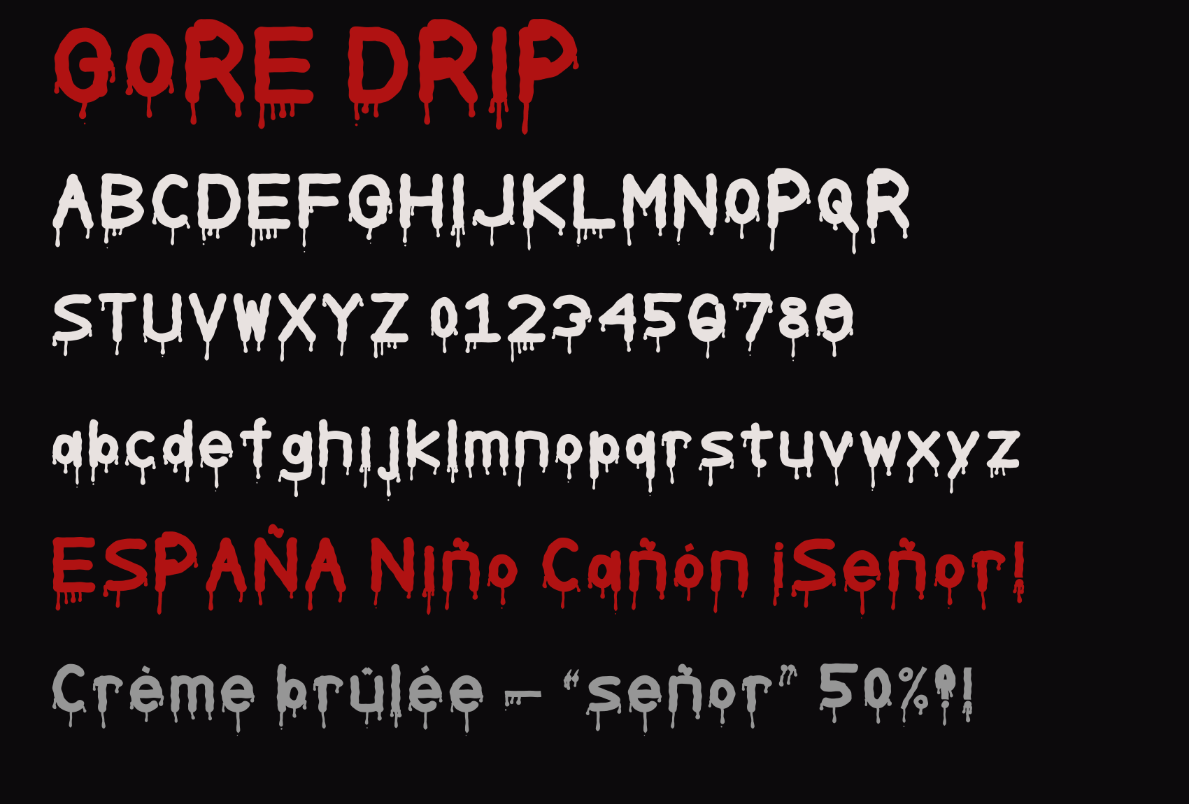 GoreDrip: Dripping Blood Display Font